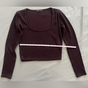 Zara Black Crew Neck Sweater Smooth Knit